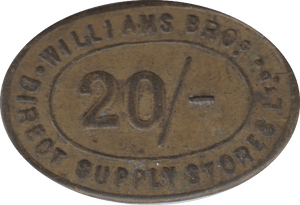 1920 TWENTY SHILLING TOKEN WILLIAMS BROTHERS - OTHER TOKENS - Cambridgeshire Coins