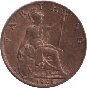 1921 FARTHING ( GVF ) - FARTHING - Cambridgeshire Coins