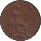 1921 FARTHING ( VF ) - FARTHING - Cambridgeshire Coins