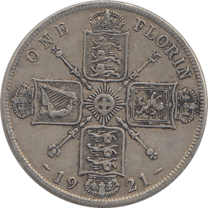 1921 FLORIN ( FINE ) - FLORIN - Cambridgeshire Coins