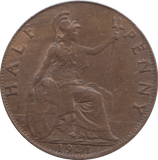 1921 HALFPENNY ( UNC ) - HALFPENNY - Cambridgeshire Coins