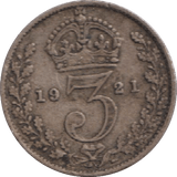 1921 MAUNDY THREEPENCE ( GF ) - MAUNDY THREEPENCE - Cambridgeshire Coins