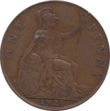 1921 PENNY ( VF ) - PENNY - Cambridgeshire Coins
