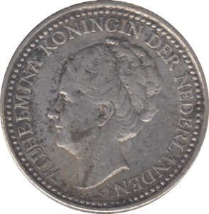 1921 SILVER 1/2 GUILDER NETHERLANDS - SILVER WORLD COINS - Cambridgeshire Coins