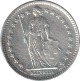 1921 SILVER HALF FRANC SWITZERLAND - SILVER WORLD COINS - Cambridgeshire Coins