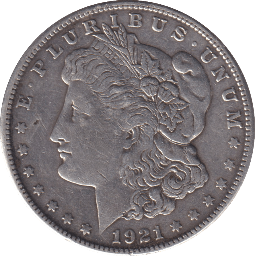 1921 SILVER MORGAN DOLLAR SAN FRANCISCO USA - SILVER WORLD COINS - Cambridgeshire Coins