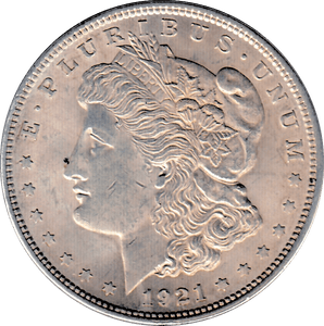 1921 SILVER MORGAN DOLLAR USA PHILADELPHIA MINT - SILVER WORLD COINS - Cambridgeshire Coins