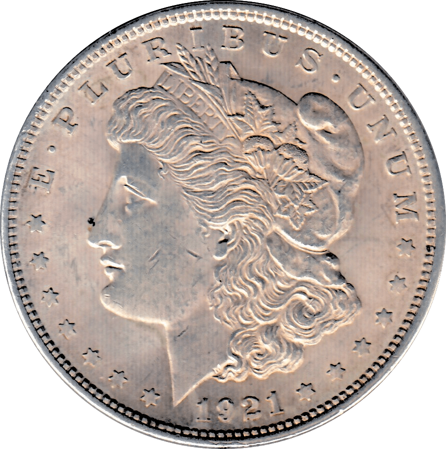 1921 SILVER MORGAN DOLLAR USA PHILADELPHIA MINT - SILVER WORLD COINS - Cambridgeshire Coins