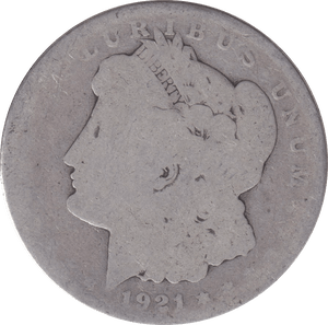 1921 SILVER MORGAN DOLLAR USA - SILVER WORLD COINS - Cambridgeshire Coins