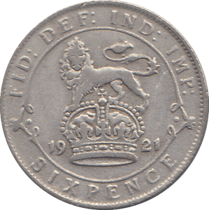 1921 SIXPENCE (GVF) - WORLD COINS - Cambridgeshire Coins