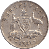 1921 THREEPENCE AUSTRALIA - THREEPENCE - Cambridgeshire Coins