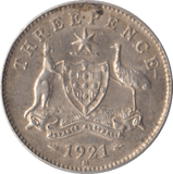 1921 THREEPENCE AUSTRALIA - THREEPENCE - Cambridgeshire Coins