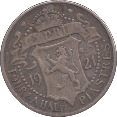 1921 TWO AND A HALF PIASTRES CYPRUS - WORLD COINS - Cambridgeshire Coins