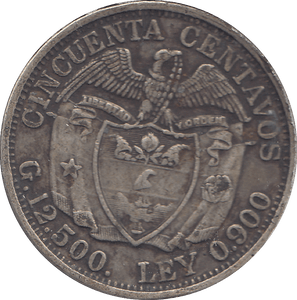 1922 50 CENTAVOS COLUMBIA - WORLD COINS - Cambridgeshire Coins