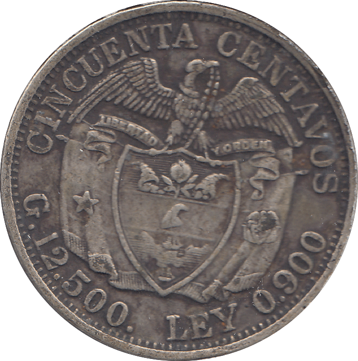 1922 50 CENTAVOS COLUMBIA - WORLD COINS - Cambridgeshire Coins