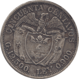 1922 50 CENTAVOS COLUMBIA - WORLD COINS - Cambridgeshire Coins