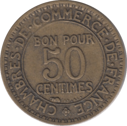 1922 50 CENTIMES FRANCE - WORLD COINS - Cambridgeshire Coins