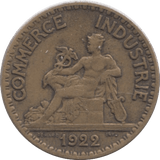 1922 50 CENTIMES FRANCE - WORLD COINS - Cambridgeshire Coins