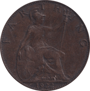 1922 FARTHING ( FINE ) - FARTHING - Cambridgeshire Coins