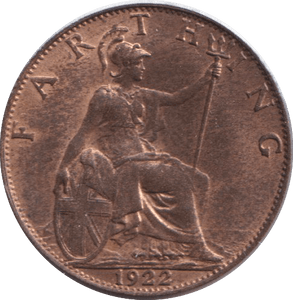 1922 FARTHING ( GVF ) - FARTHING - Cambridgeshire Coins
