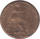 1922 FARTHING ( UNC ) - Farthing - Cambridgeshire Coins