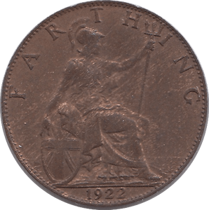 1922 FARTHING ( UNC ) - Farthing - Cambridgeshire Coins