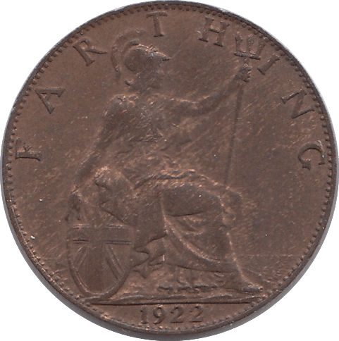 1922 FARTHING ( UNC ) - Farthing - Cambridgeshire Coins