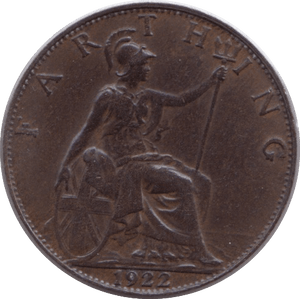 1922 FARTHING ( VF ) - Farthing - Cambridgeshire Coins