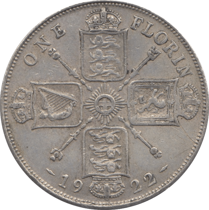 1922 ONE FLORIN ( VF ) - FLORIN - Cambridgeshire Coins