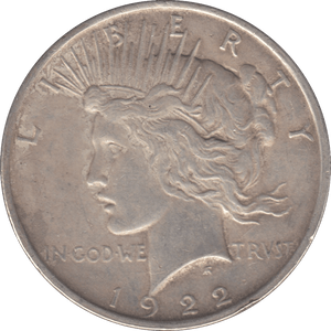 1922 PEACE DOLLAR USA PHILADELPHIA MINT - SILVER WORLD COINS - Cambridgeshire Coins