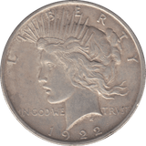 1922 PEACE DOLLAR USA PHILADELPHIA MINT - SILVER WORLD COINS - Cambridgeshire Coins
