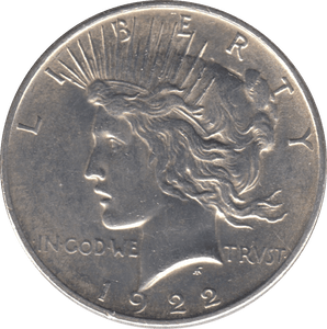1922 PEACE DOLLAR USA PHILADELPHIA MINT - SILVER WORLD COINS - Cambridgeshire Coins