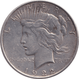 1922 PEACE DOLLAR USA - WORLD COINS - Cambridgeshire Coins