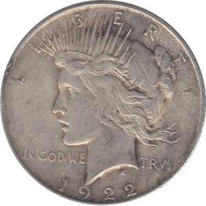 1922 PEACE DOLLAR USA - WORLD COINS - Cambridgeshire Coins
