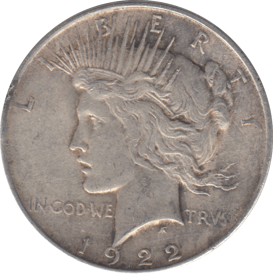 1922 PEACE DOLLAR USA - WORLD COINS - Cambridgeshire Coins