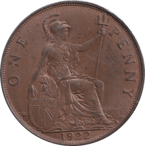 1922 PENNY ( AUNC ) 2 - PENNY - Cambridgeshire Coins