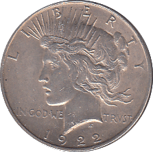 1922 SILVER DOLLAR USA - SILVER WORLD COINS - Cambridgeshire Coins