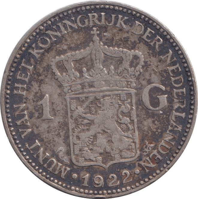 1922 SILVER GULDEN NETHERLANDS - SILVER WORLD COINS - Cambridgeshire Coins