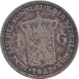 1922 SILVER GULDEN NETHERLANDS - SILVER WORLD COINS - Cambridgeshire Coins