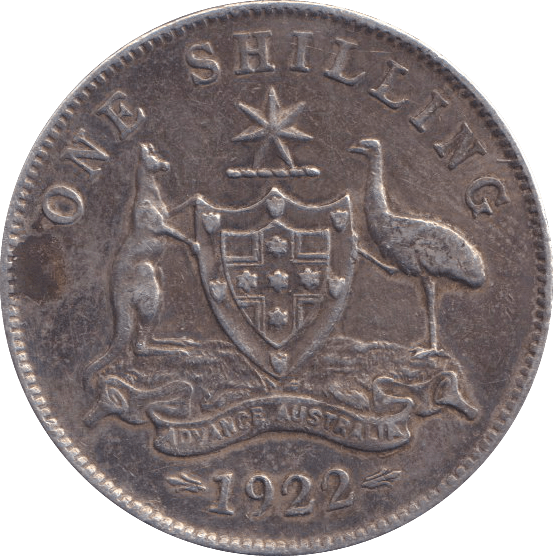 1922 SILVER ONE SHILLING AUSTRALIA - SILVER WORLD COINS - Cambridgeshire Coins