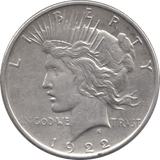 1922 SILVER PEACE DOLLAR DENVER MINT - SILVER WORLD COINS - Cambridgeshire Coins