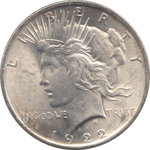 1922 SILVER PEACE DOLLAR PHILADELPHIA MINT 2 - SILVER WORLD COINS - Cambridgeshire Coins