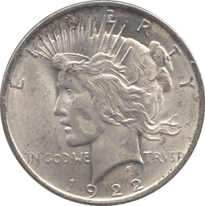 1922 SILVER PEACE DOLLAR PHILADELPHIA MINT 3 - SILVER WORLD COINS - Cambridgeshire Coins