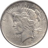 1922 SILVER PEACE DOLLAR PHILADELPHIA MINT 3 - SILVER WORLD COINS - Cambridgeshire Coins