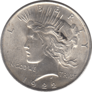 1922 SILVER PEACE DOLLAR PHILADELPHIA MINT - SILVER WORLD COINS - Cambridgeshire Coins