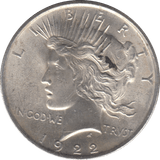 1922 SILVER PEACE DOLLAR PHILADELPHIA MINT - SILVER WORLD COINS - Cambridgeshire Coins