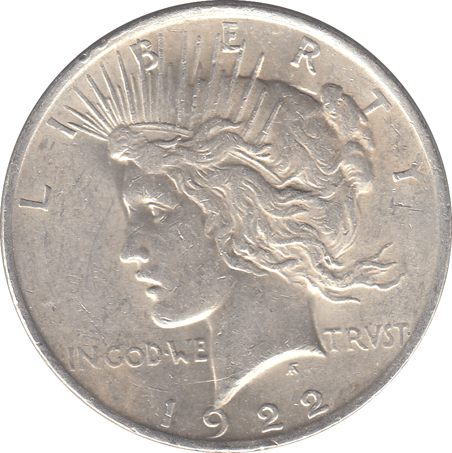 1922 SILVER PEACE DOLLAR PHILADELPHIA MINT - SILVER WORLD COINS - Cambridgeshire Coins