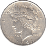 1922 SILVER PEACE DOLLAR PHILADELPHIA MINT - SILVER WORLD COINS - Cambridgeshire Coins