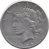 1922 SILVER PEACE DOLLAR SAN FRANCISCO MINT - SILVER WORLD COINS - Cambridgeshire Coins