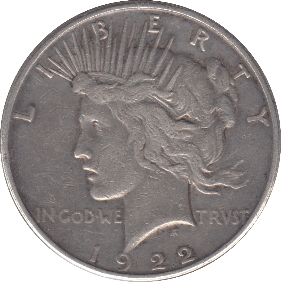 1922 SILVER PEACE DOLLAR SAN FRANCISCO MINT - SILVER WORLD COINS - Cambridgeshire Coins
